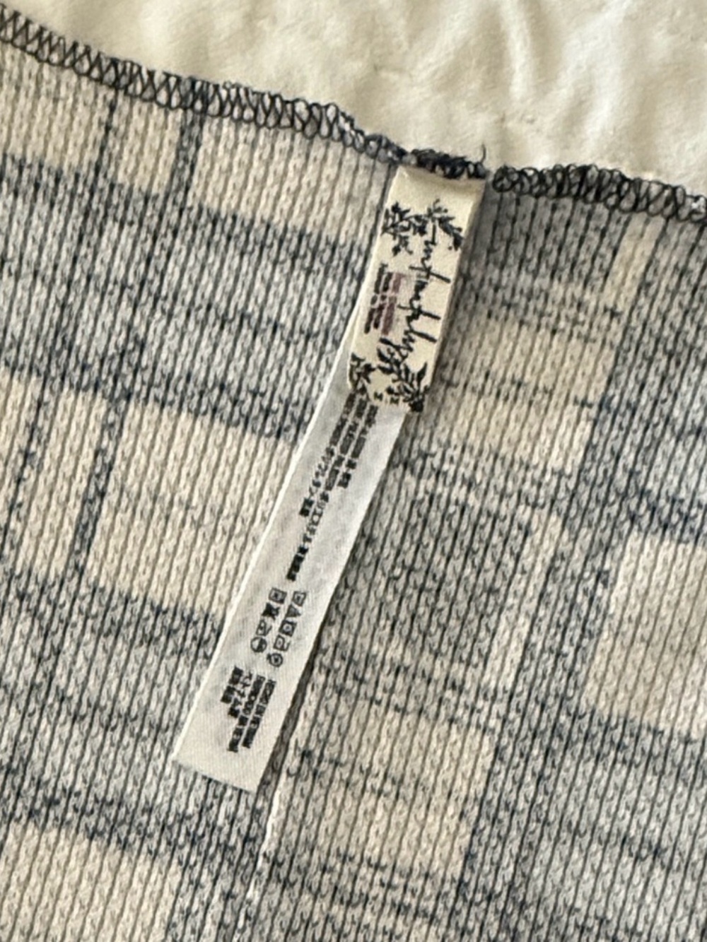Free People Blue and White Plaid Thermal Pajama Set - Picture 3 of 4
